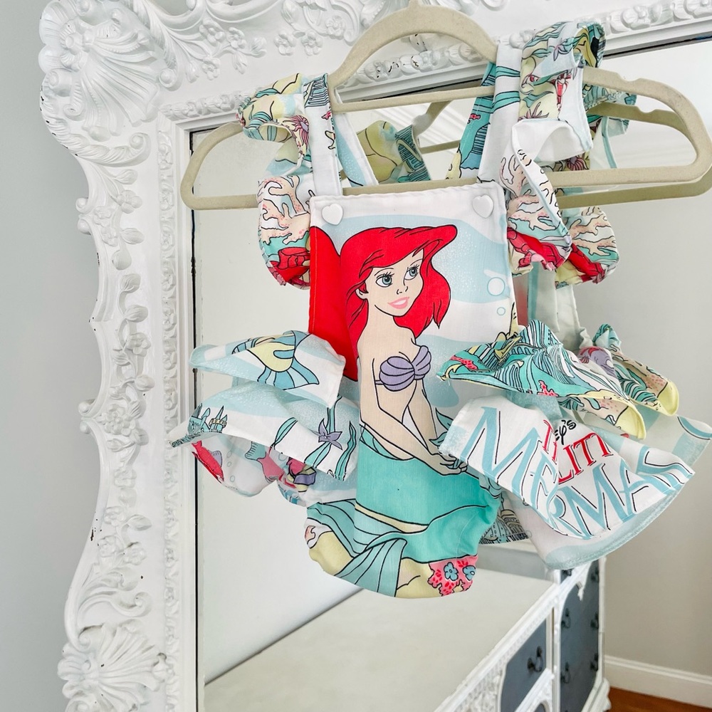 New York Couture Handmade Disney Ariel the Little Mermaid Dress Romper